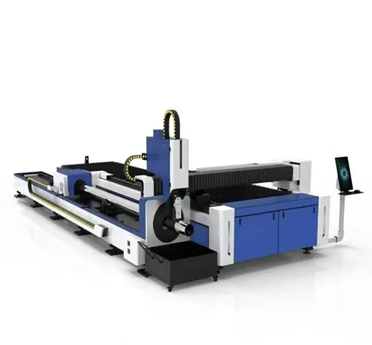 Máquina de corte a laser de fibra de dupla utilização