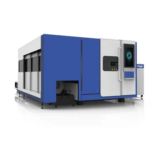 Máquina de corte a laser de folha e tubo com plataforma de troca e tampa